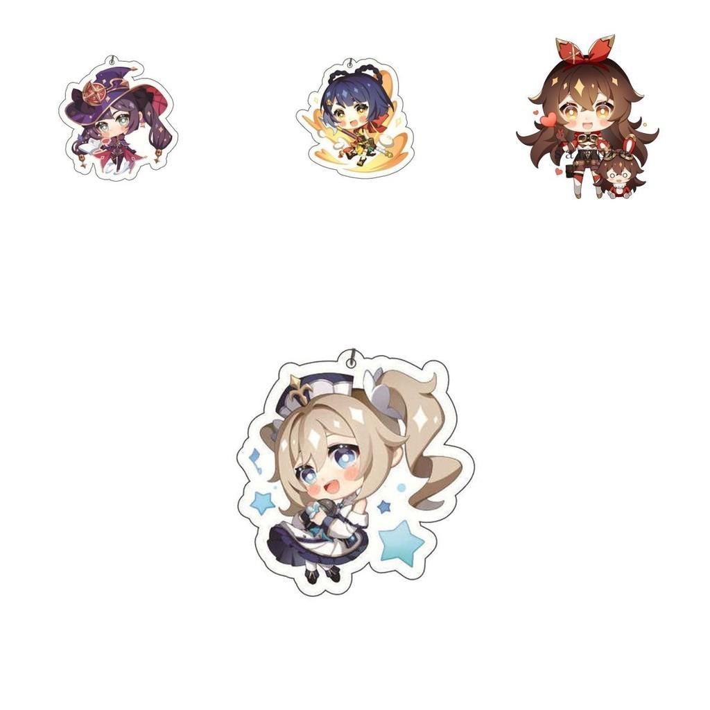 Original Genshin Impact Game Character Cover Acrylic Cute Keychain Charm For Fans