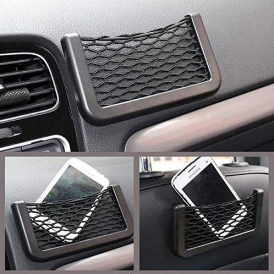 Car Seat Side Back Mesh Interior Storage Net Bag Pocket Phone Gadget Holder