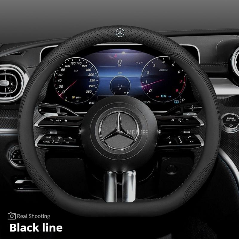 38CM Car Steering Wheel Leather Cover Auto Interior Accessories For Mercedes Benz AMG GLE GLS CLA CLE GLC CLS GLA W223 W213 W206