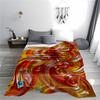 Abstract Swirl Pattern Blanket In Vibrant Red and Yellow Colors Blanket, Suitable for Use In the Bedroom, Living Room, On the Sofa
