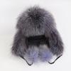 On Sale Real Fox Fur Women's Russian Ushanka Aviator Trapper Snow Skiing Hats Caps Earflap Winter Ladies Fox Fur Bomber Hat