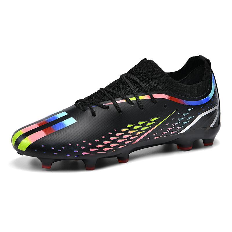 Football shoes men's AG spikes seamless fly-woven outdoor football shoes youth artificial grass professional training shoes