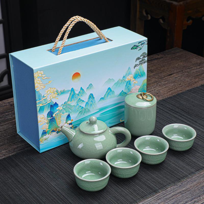 New Tea Set Guochao Gift Box Ceramic Tea Set Gift Set Company Annual Meeting Event Gifts