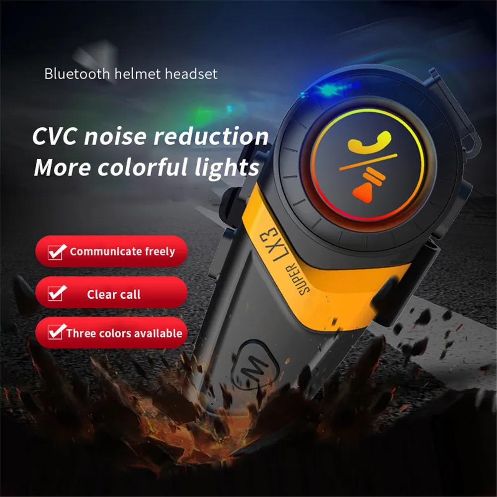 1/2x LX3 Bluetooth Intercom Motorcycle helmet bluetooth headset 2 Rider intercomunicador Moto Interphone Headset Wireless BT5.0