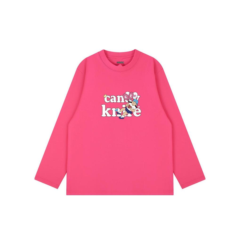 2024 Trendy Cartoon Print Long Sleeve T-shirt for Couples - Versatile and Loose Fit