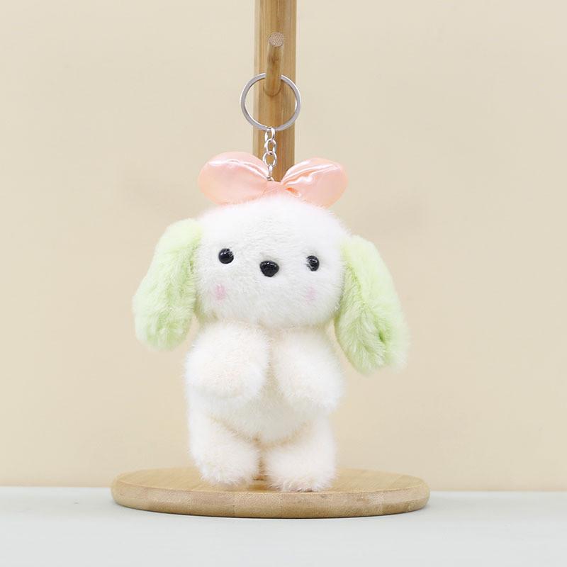 Bow Cute Rabbit Keychain Cartoon Child Schoolbag Decorative Pendant Plush Doll