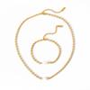 Custom Processing French Style Natural Freshwater Pearl Oval Gold Bead Necklace Stainless Steel Bracelet
