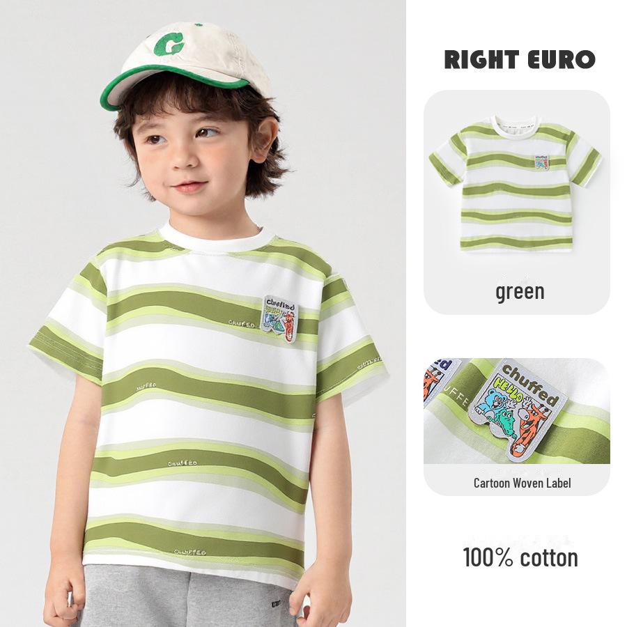 Boys' Cotton Short-Sleeve Summer T-Shirt - Lightweight Children's Top