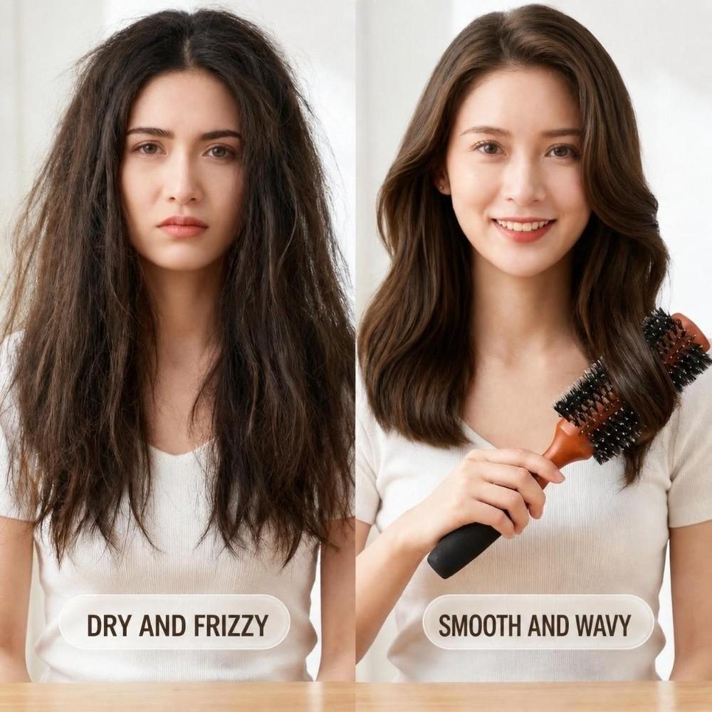 5 Sizes Round Hair Brush Anti Slip Grip Hair Comb High Quality Boar Bristle Brush Salon Use