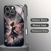 Starry Illusion Butterfly Pattern Tempered Glass Phone Case For iPhone 11 12 13 14 15 16 17 Pro Max 17Air 7 8 Plus XS X XR Cover