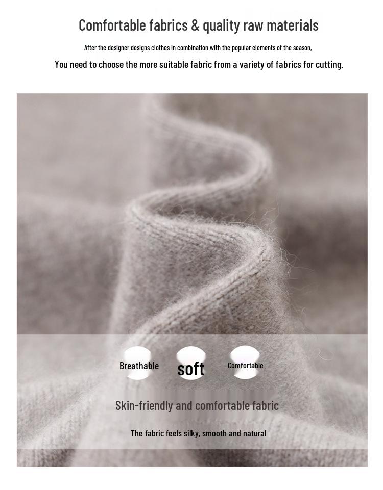 Women's Premium Wool Half-high Collar Winter Sweater - Warm Base Layer for Middle-aged & Elderly