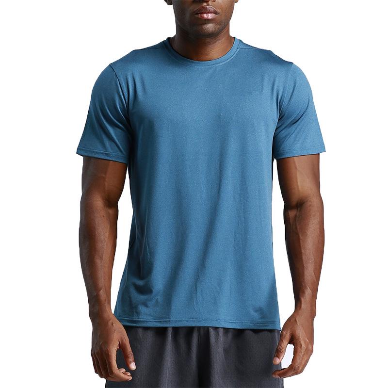 Men's Quick-Dry Ice Silk Running T-Shirt - Solid Color, Short Sleeve, Breathable, Loose Fit
