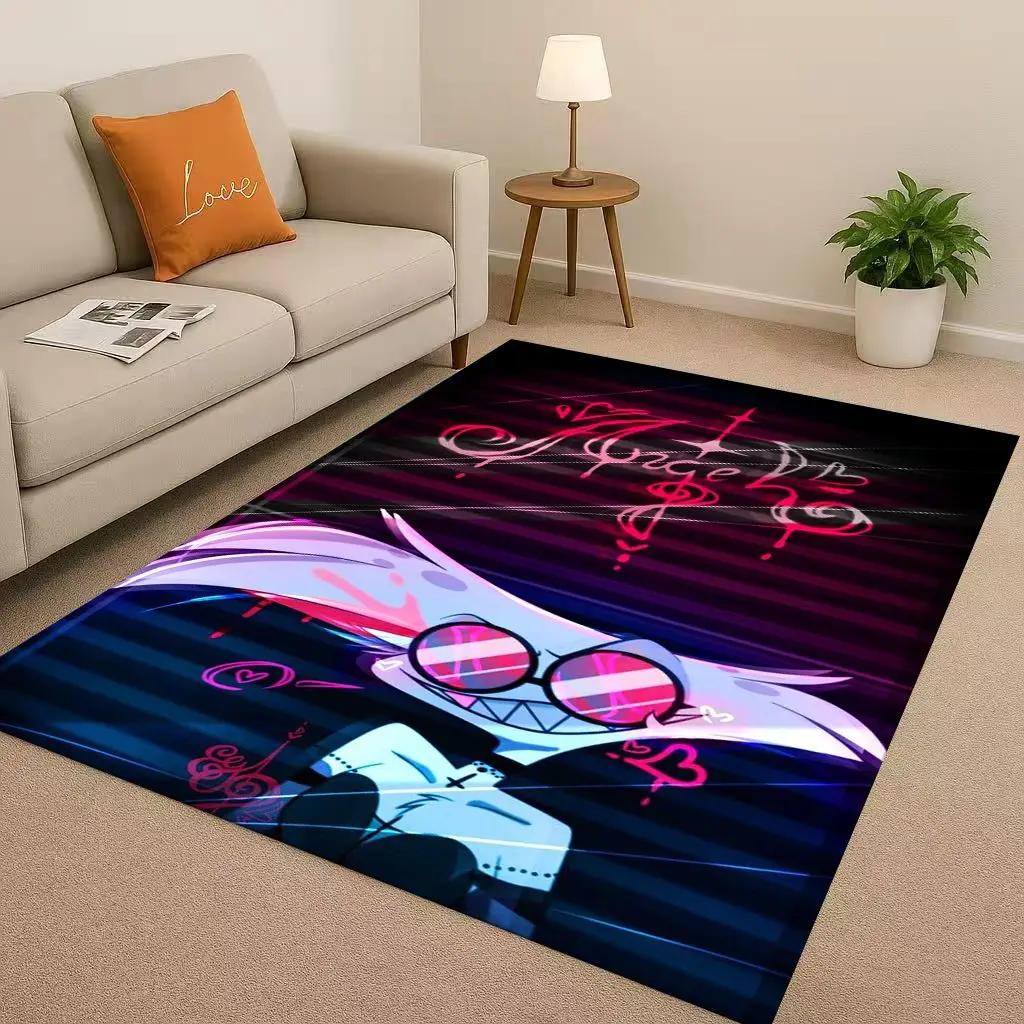 3D Cartoon H-Hazbin Hotel Angel Dust Alastor Living Room Non-Slip Area Rug Soft Carpet for Bedroom Sofa ,Easy Clean Home Doormat