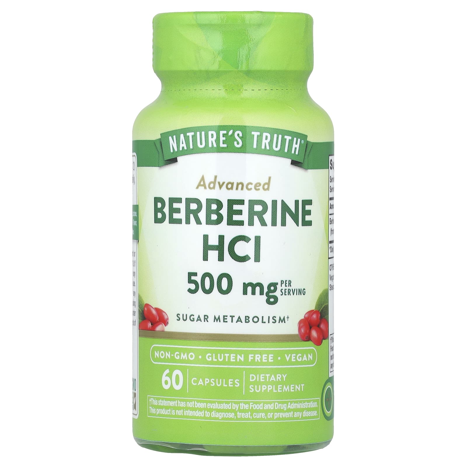 

Nature s Truth, Advanced Berberine, 500 mg, 60 Veggie Capsules (250 mg per capsule)