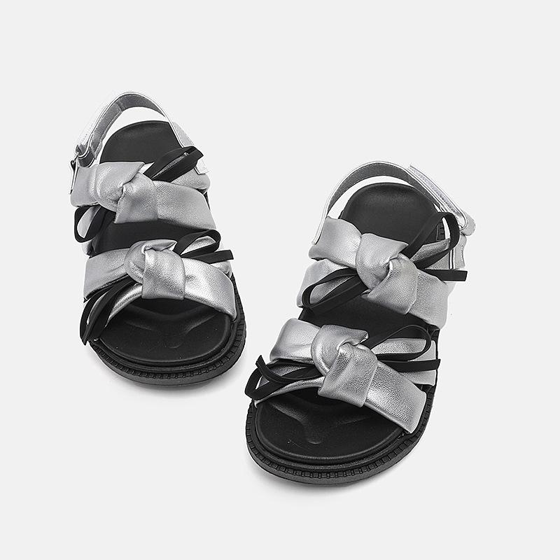 Girls New Style Sandals for Children - Soft-soled Children s Shoes 26 серебряный