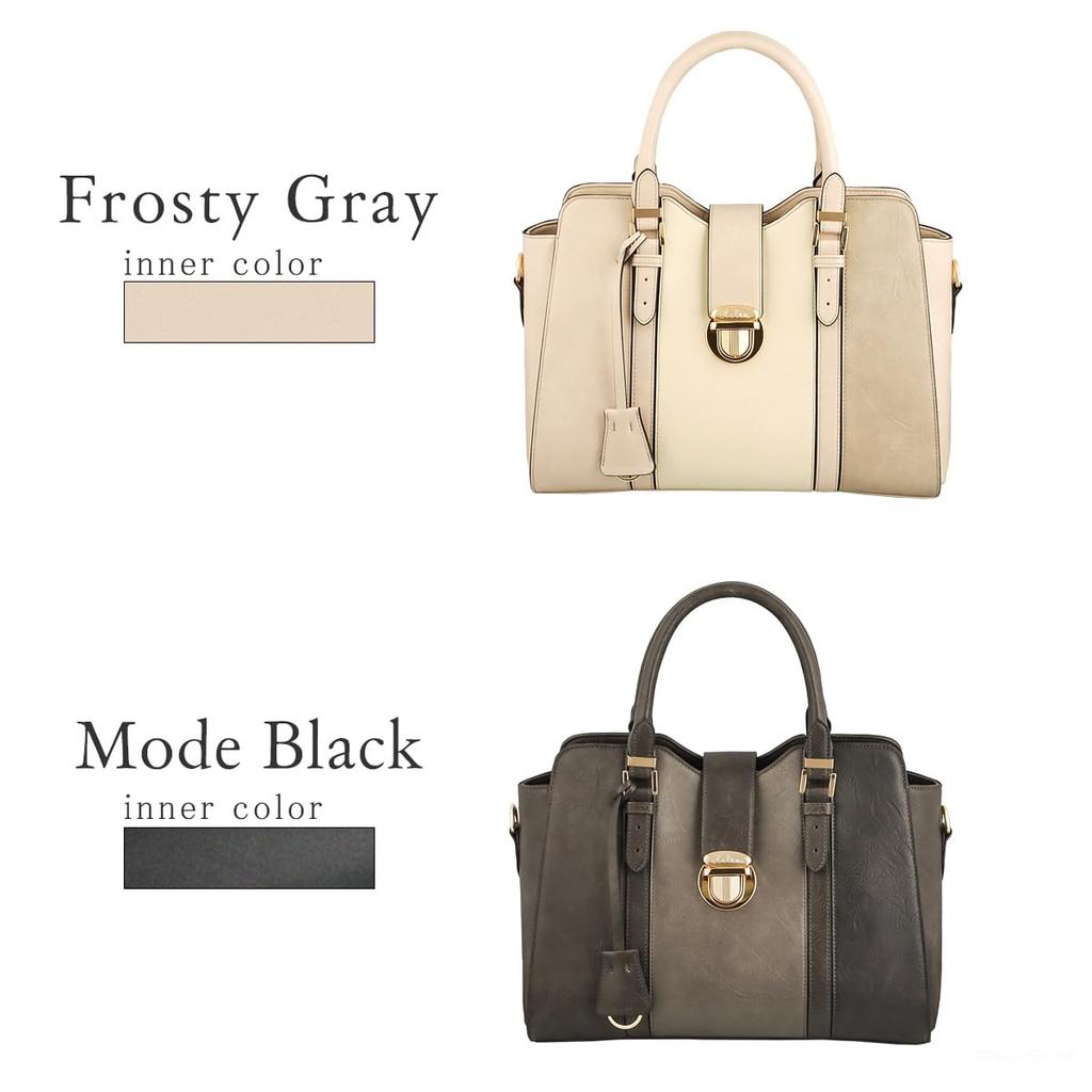 CLELIA Women's Tricolor Tote Bag, B5 Size, 2-Way Shoulder Bag with Key Ring [CL-20027] (Frosty Blue)