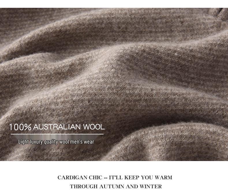 Men's Spring & Autumn Half-High Neck Zip Sweater - Casual, Versatile, Solid Color Pullover