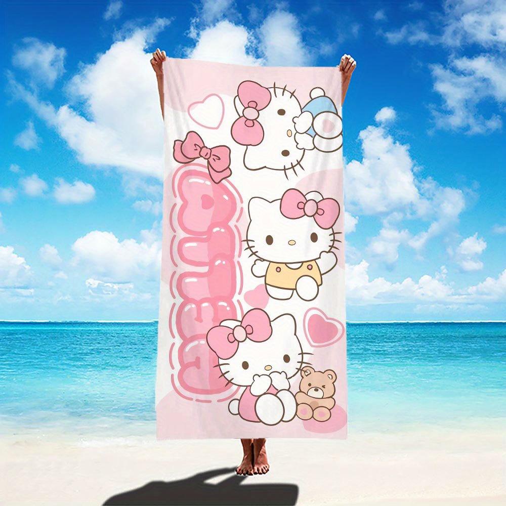 Cute Sanrio Hello Kitty Multi Beach Towel Colorful Print Essential for Swimming Fitness Yoga Camping Best Holiday Present W40*H60(CM)