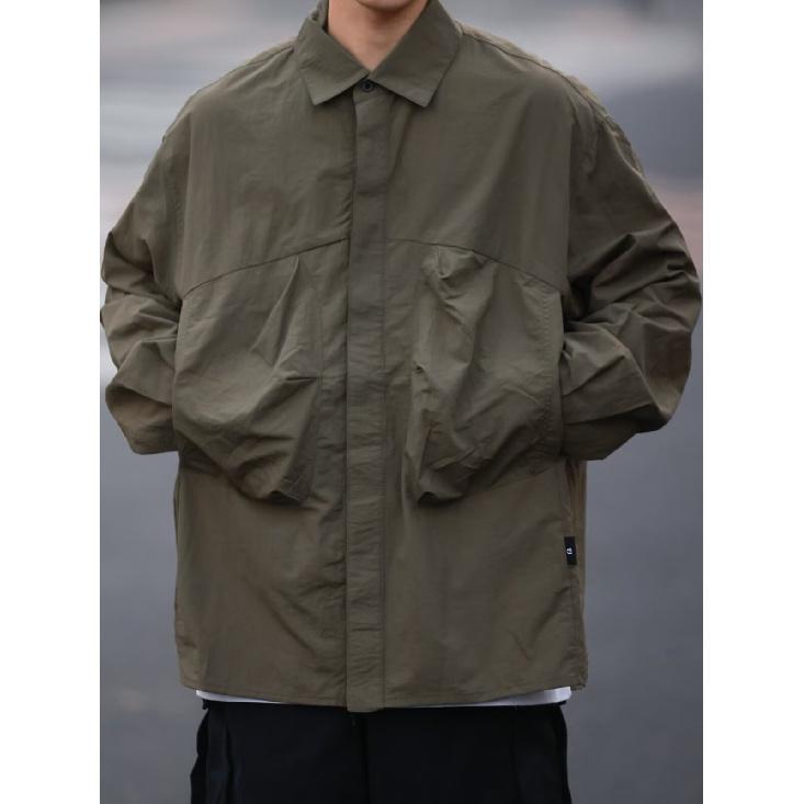 Cămașă cu mânecă lungă cu litere 2024 în stil japonez Hong Kong Cămașă lentă pentru băieți, vară, la modă, versatilă, casual