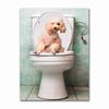 Funny Animal Dog Read Newspaper Oil Painting On Canvas Wall Art Poster Prints Wall Art Picture for Bathroom Toilet Decoration