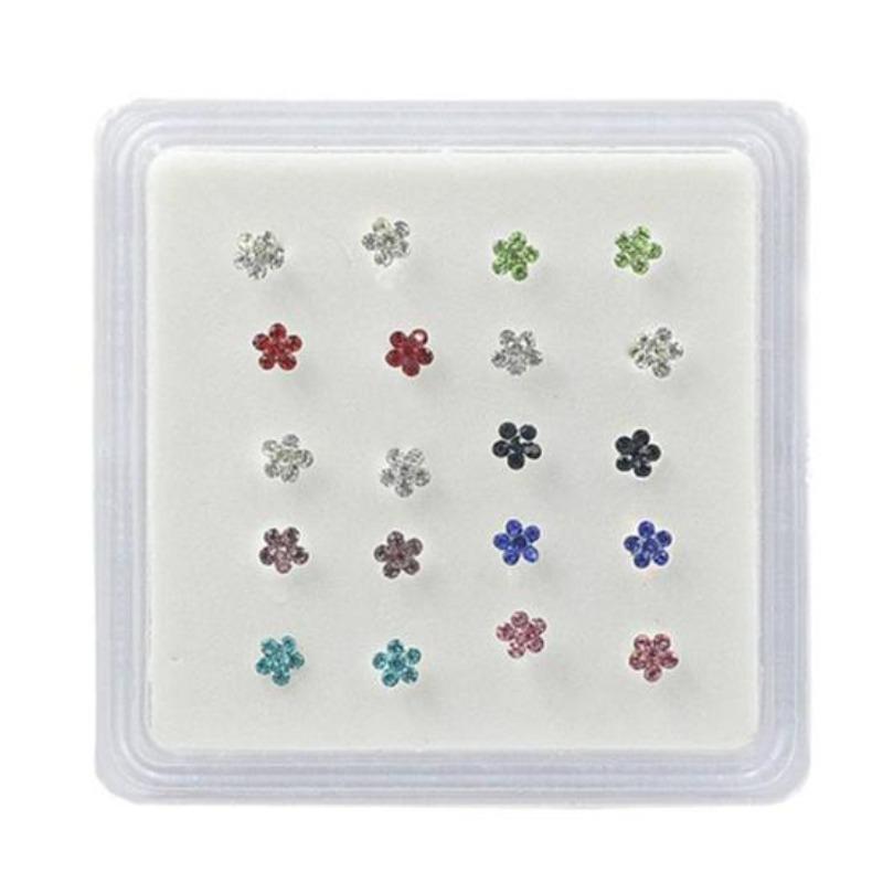 

20/40 шт./Коробка Женские Цветок Пирсинг Носа Пирсинг Тела Украшения 20pcs