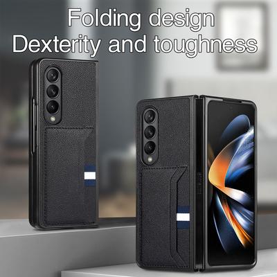 For Samsung Fold4 Anti-Fall Matte Leather Folding Funda Case for Samsung Galaxy Z Fold 4 Fold3 Fold4 Fold2 Fold 3 2 5G Cases