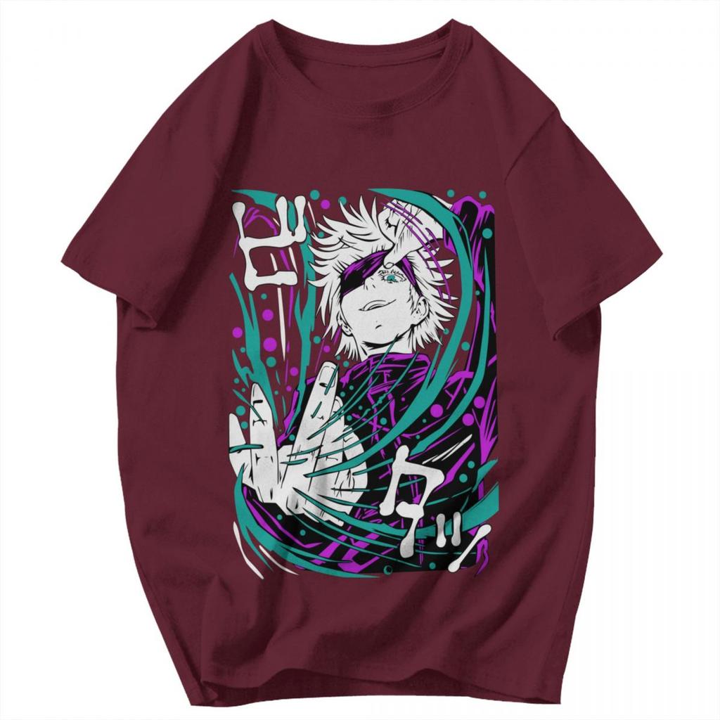 Men T Shirt Anime Jujutsu Kaisen Satoru Gojo Vintage Vintage Summer Y2K Graphic Quality Unisex Tops T Shirts