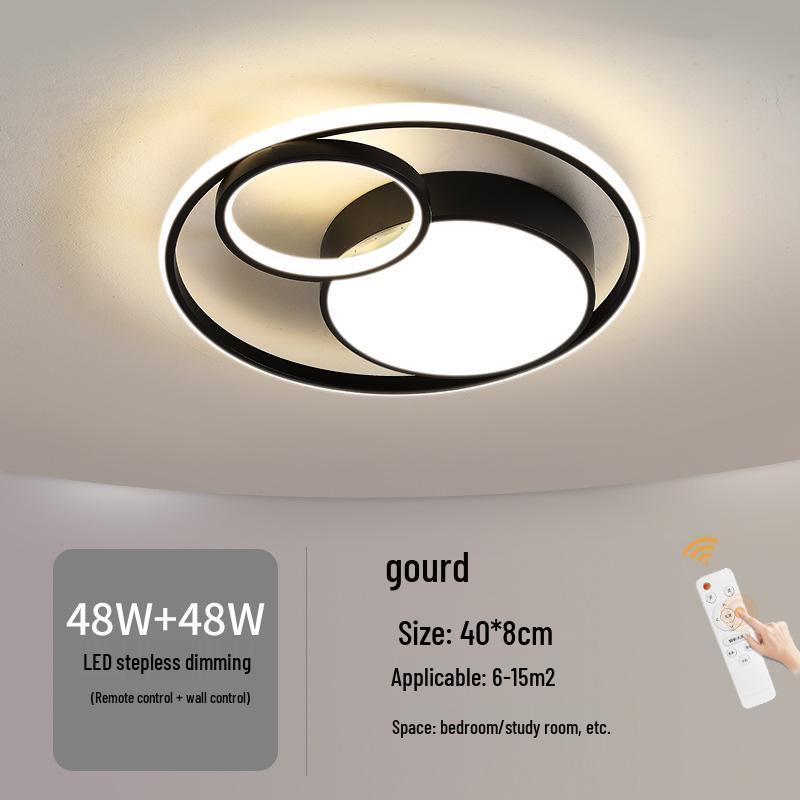 Nordic Modern LED Ceiling Light - Minimalist Black & White Design for Bedroom, Study, or Romantic Settings