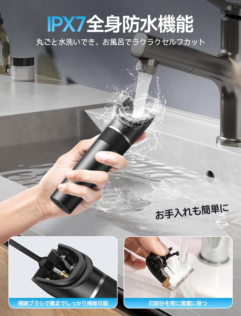 New for USB Rechargeable Electric Hair Clipper for 5 Adjustable 3 LED Large Automatic 6 Guide Low IPX7 Suitable for Home Professional and Lightweight