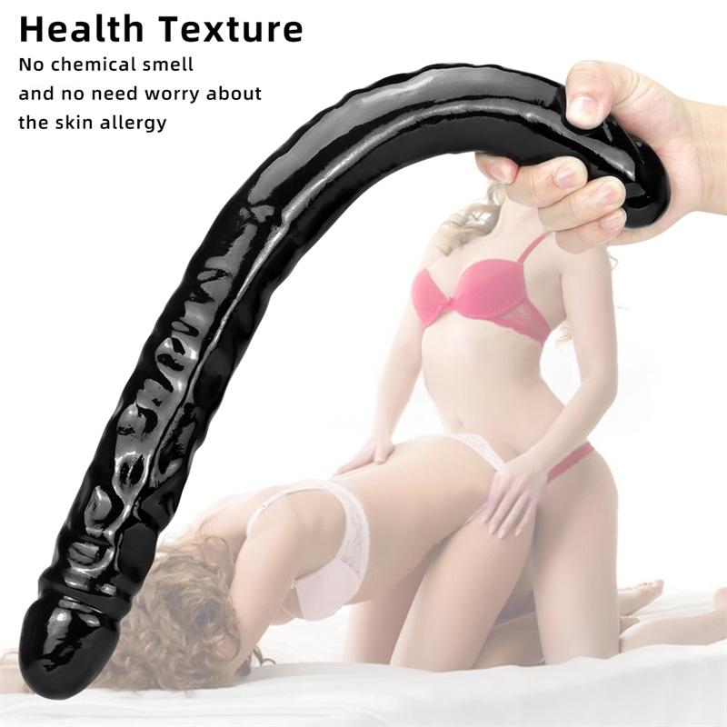 Female Double-headed Dildo Collection Two-headed Dragon Comrades Pulls Simulation Dick Cock and Anus