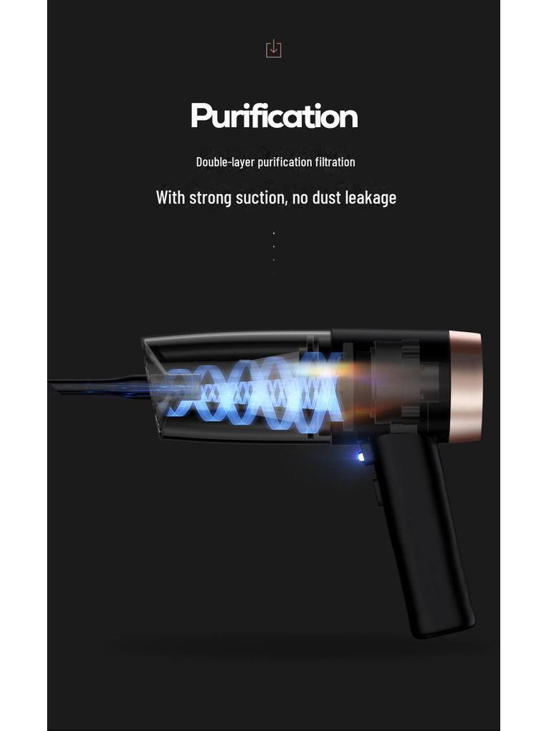 High Power Dual-Purpose Car Wireless Vacuum Cleaner - Portable Handheld 3-in-1