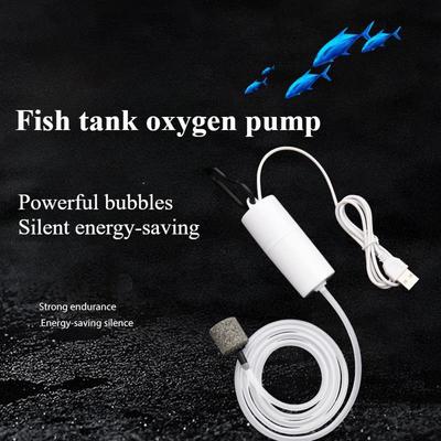 Akvarium syrepump, tyst syregenerator, liten syrepump, bärbar mini USB-laddning, akvarietillbehör för fiskodling