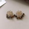 Melanoid Tiger Eye Heart Stud Earrings - Luxurious Fashion Jewelry Design