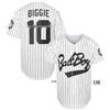 Bad Boy Black BIGGIE #10 Baseball Jersey - Embroidered Men's Hip Hop Party Wear