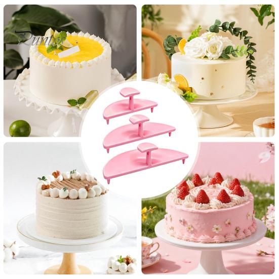 Three Piece Cake Stand 3PCS Curve Auxiliary Tools, Lightweight PLA Support Topper Holder Stakes, Decorating Ruffle Stencils for Kitchen Baking