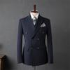 Men Suits Blazer Casual Business Wedding Coat Best Man Suit Slim Fit Peak Lapel Jacket Double Breasted Coat