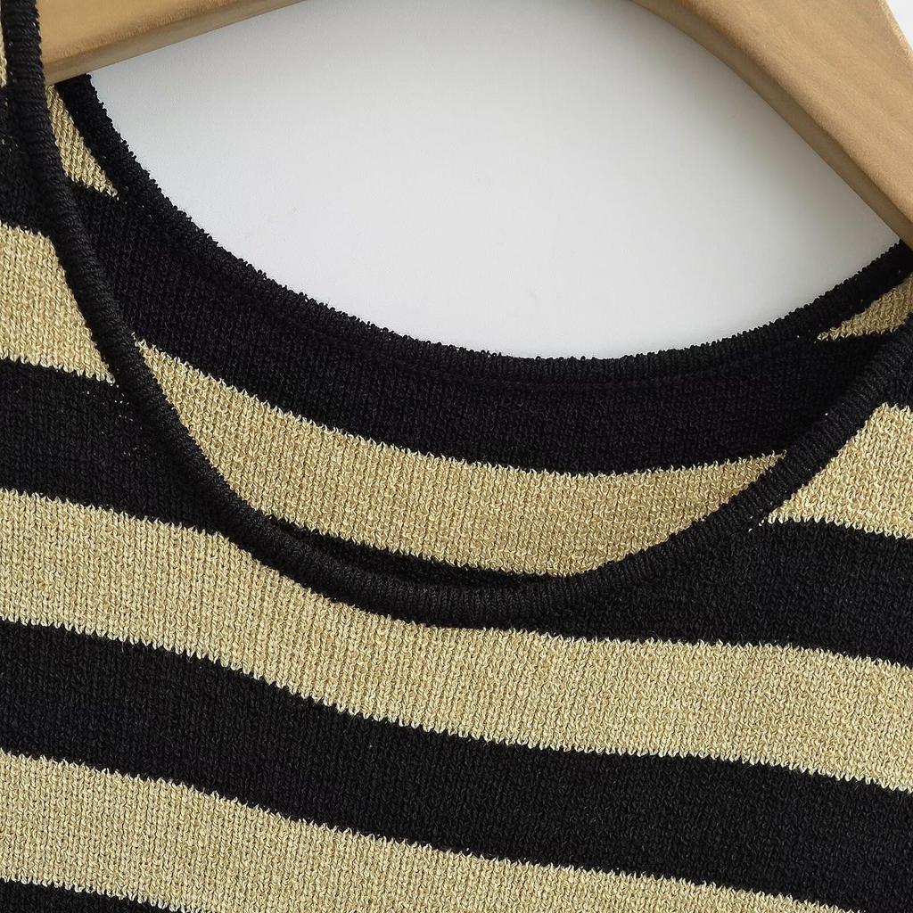 Women's Spring 2025 Striped Slim Fit Knit Dress