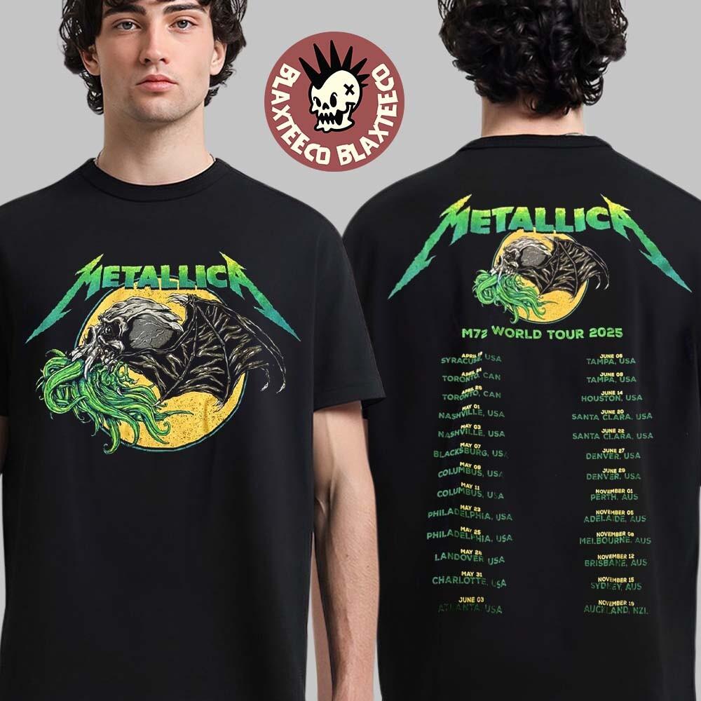 Metallica M72 Мировой Тур 2025 Ктулху Двусторонняя Унисекс S-4XL Унисекс Футболка M