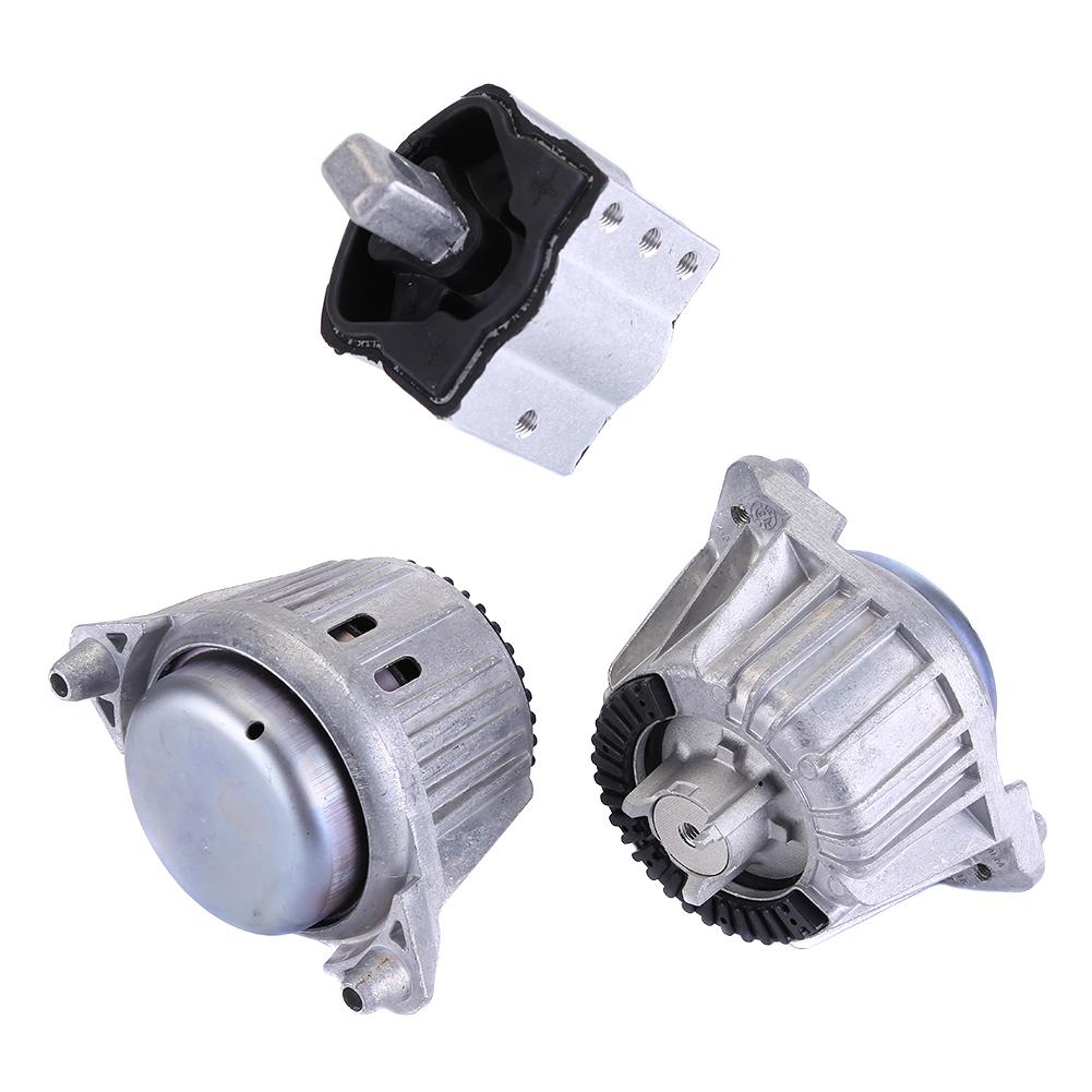 2x FEBI Engine Mount &1x Gearbox Bearing Compatible for Mercedes C E CLK W204 W212