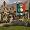 10 st Resist Portland Groda Trädgårdsflagga Groda Protest Trädgårdsflagga Hilarisk Utomhusbanner för Bondgård Veranda Uteinredning