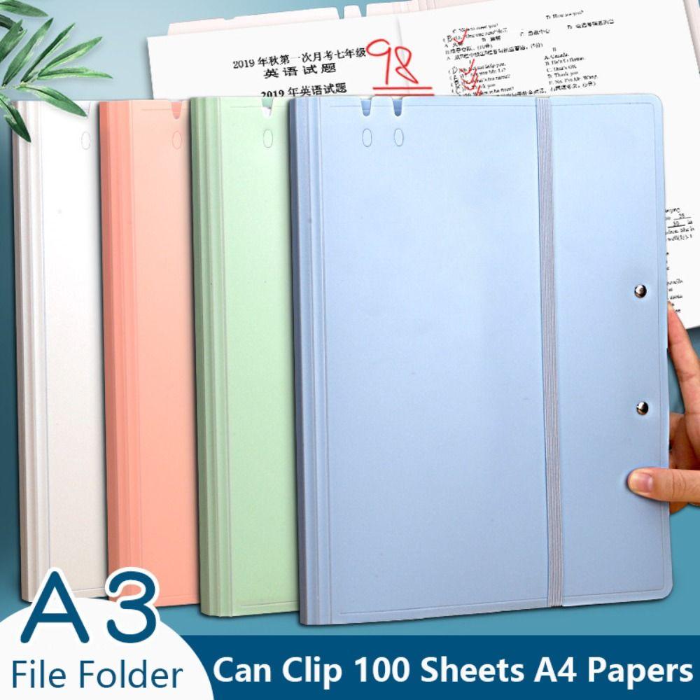 High Quality Strap Design A3 File Folder Multifunction Clipboard Document Classification Organizer Students