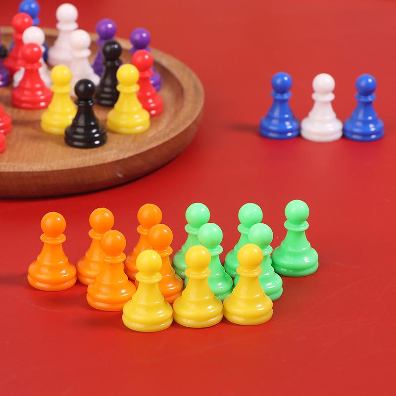 32Pcs 2.5*1.5Cm Chessman Plastic Pawns Checkers Pieces For Games Tabletop Markers Components