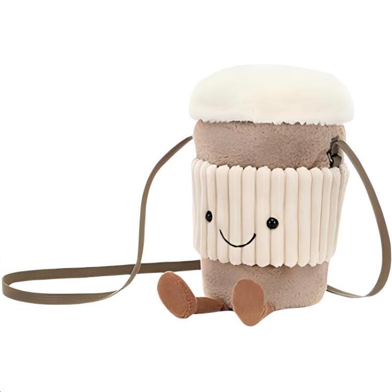 Jellycat Fun Items Series Coffee Tumbler Crossbody Bag Doll Plush Doll 22cm Tall