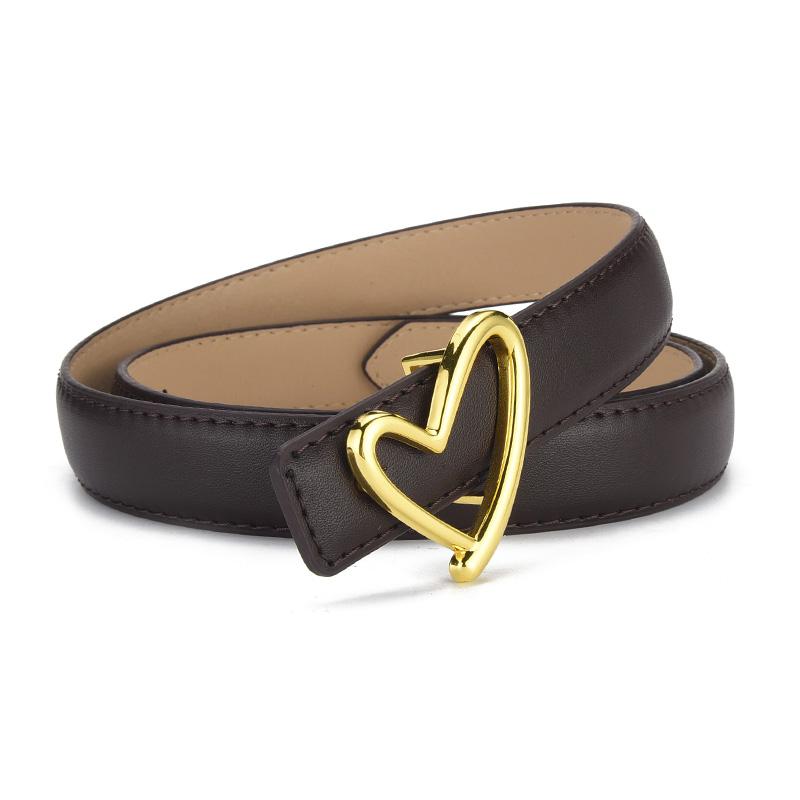 

1 шт. женский ремень, модный ремень с пряжкой в форме сердца, высококачественный тонкий ремень из искусственной кожи, повседневный универсальный трендовый джинсовый женский ремень 110cm