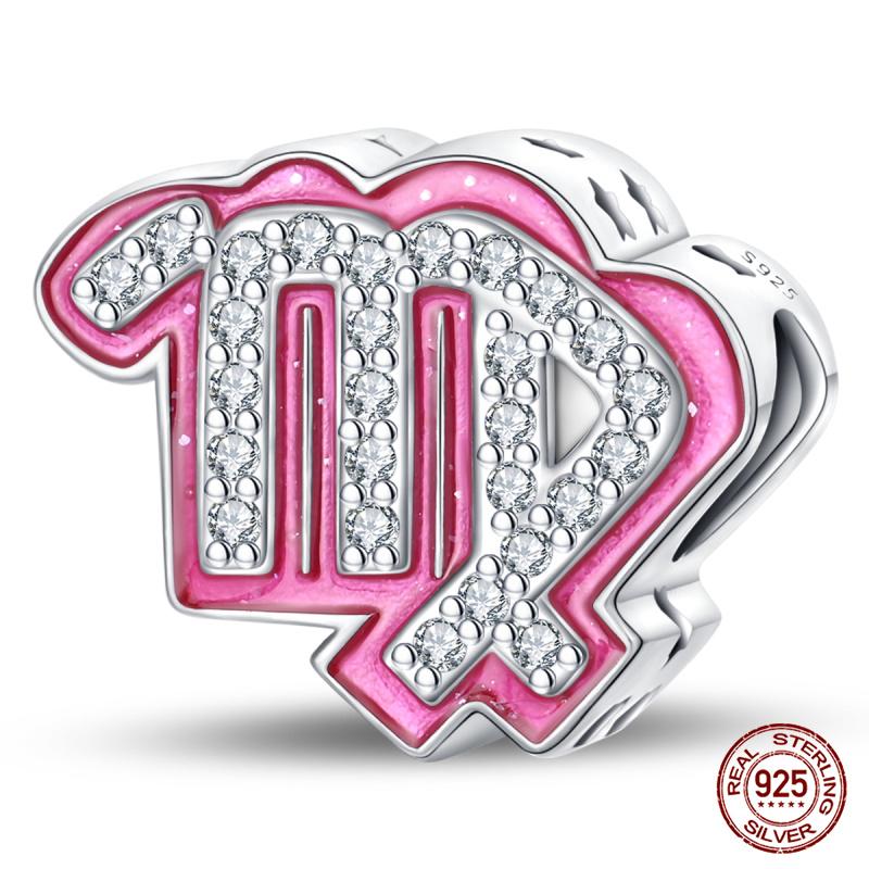 Original Charms Copper Lucky 12 Constellations Charm Beads Fit 3Mm Original Bracelet Women Diy Fine Jewelry Gift New In