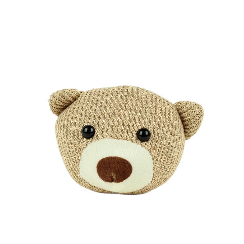 Adorable Teddy Bear Head Plush Toy Accessory Soft Short Plush Pp Cotton Stuffed