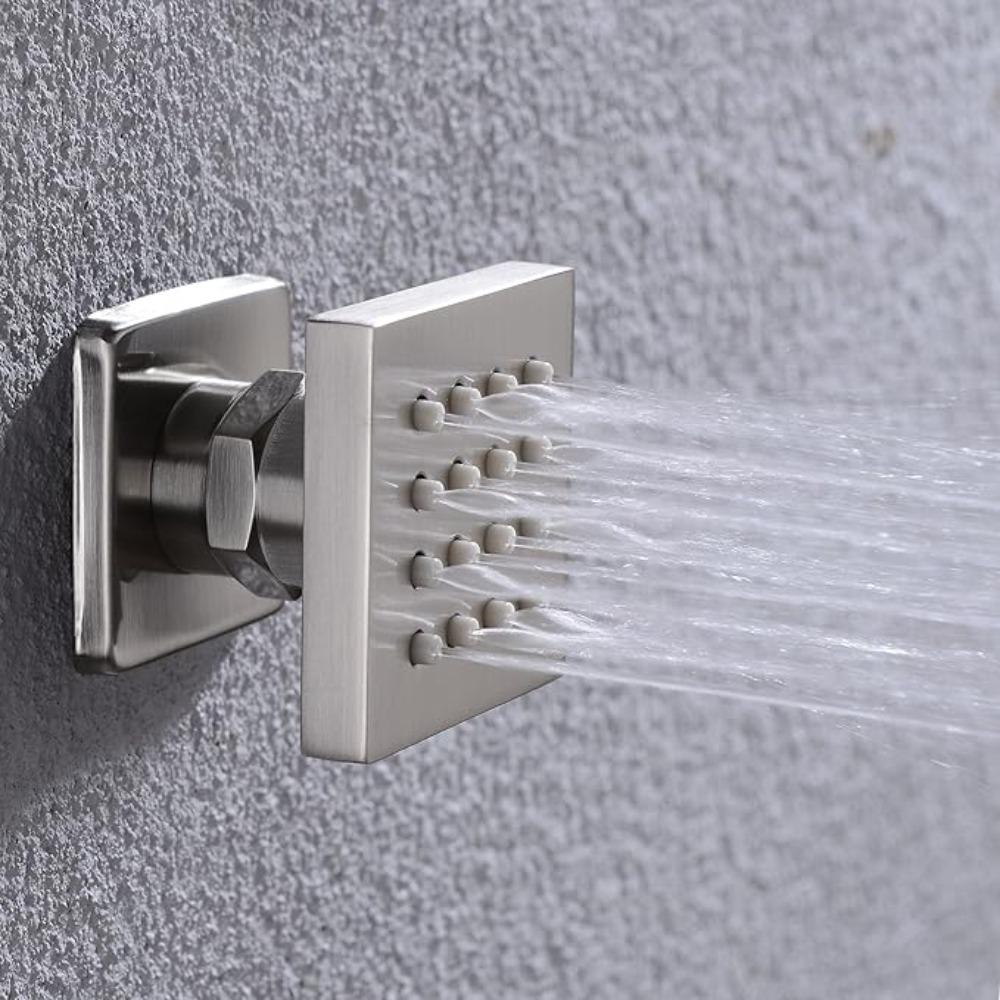 Chrome Black Brass Body Sprays Square Shower Spa Massage Body Jets Golden Concealed Shower Spray Head Faucet Accessory