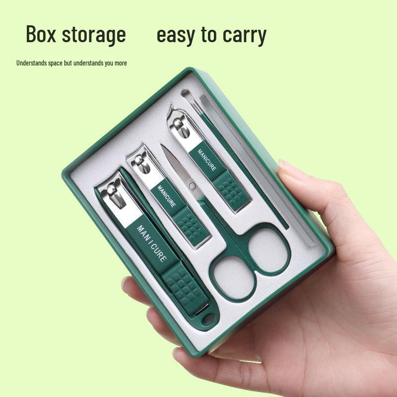 Nail Clipper Set: Home Use Clipper, Anti-Splatter Clippers, Angled Scissors, Foot Care Tools