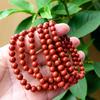Unisex 6mm Full Persimmon Red Agate Bracelet