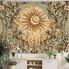 VIKAMA Sun And Moon Bohemian Tapestry Retro Mystical Floral Wall Hanging Home Art Decor For Living Room Bedroom